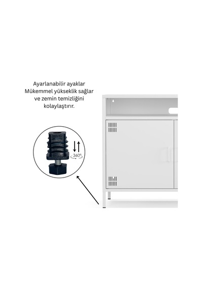 Pera Tv Ünitesi, Tv Dolabı,2 Kapaklı, Açık Raflı 100,50 X 40 X 79,50 Cm Ral 9016 Beyaz Pera Tv Ünitesi, Tv Dolabı,2 Kapaklı, Açık Raflı 100,50 X 40 X 79,50 Cm Ral 9016 Beyaz