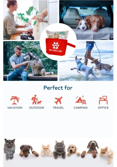 Premium Kamp Seyahat Günlük Dolaşım Piknik Evcil Hayvan Kedi Köpek İlk Yardım Seti Çantası