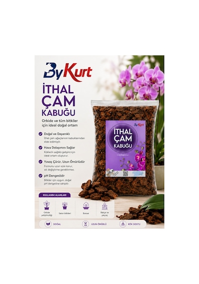 Orkide Toprağı Değişim Seti 2 Adet Orkide Üretim Saksısı Cocohusk Çam Kabuğu Kil Bilyesi Bykurt