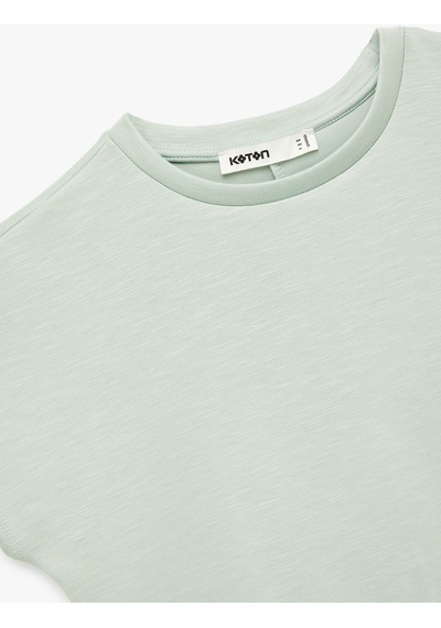 Koton Slim Fit Bisiklet Yaka Kolsuz Basic Tişört Yeşil 6wak50012uk Yeşil