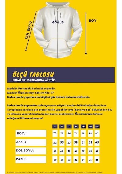 Comeor Kanguru Cepli Kapüşonlu Fermuarlı İçi Pamuklu Erkek Sweatshirt Antrasit 001 Antrasit
