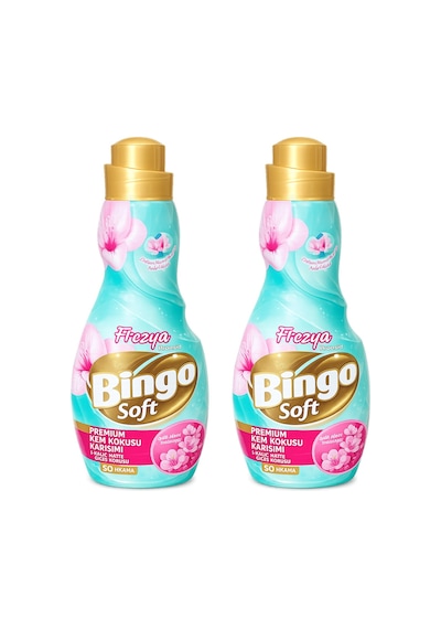 Bingo Soft Konsantre Yumuşatıcı Nem Kokusu Karşıtı 1200 Ml Frezya 2 Li 2'li Set