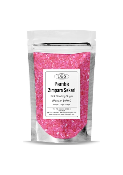 Tos The Organic Spices Pembe Zımpara Şekeri 1 KG Pink Sanding Sugar
