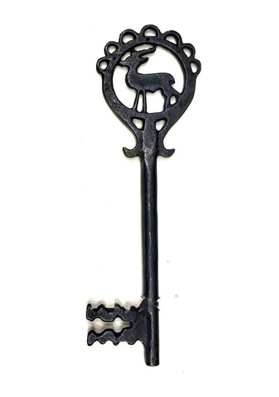 Geyik Figürlü Dekoratif Anahtar 250x80 Mm - Büyük Boy Vintage Rustik Mobilya Sandık Aksesuar Süs Hmngoxxtptprp Belirtilmemiş