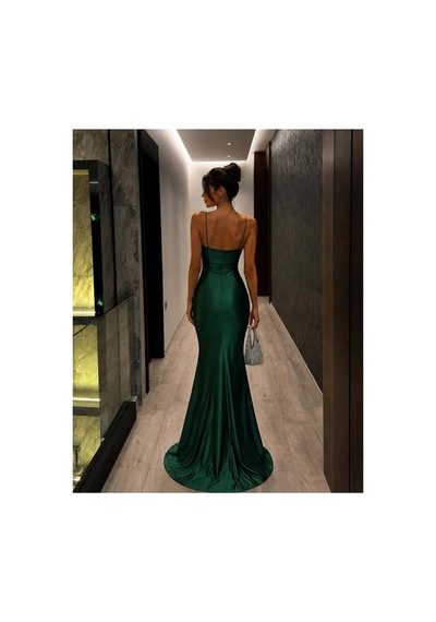 Angbutik Kadın Minimal Tasarım Yaka Askılı Gömlek Elbise Kırmızı