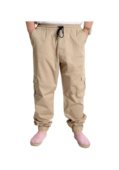 Mode Xl Büyük Beden Erkek Keten Kargo Jogger Valencia 21911 Bej Bej