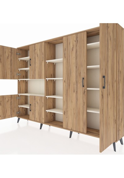 Arges Dolap 13 Raflı 6 Kapaklı 220x30x163 Çam-çam/aytaşı Çam-çam/aytaşı
