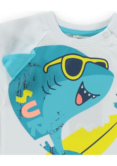 Civil Baby Surf Shark Baskılı 6-18 Ay Takım Beyaz