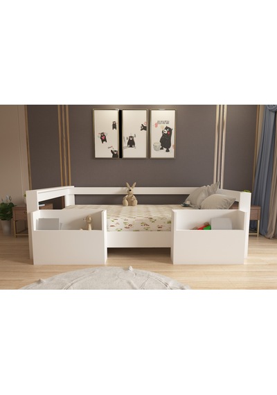Herseycik Ninnimo Montessori 90X190 Yatak Uyumlu Mdf Karyola Mm1-1 Beyaz