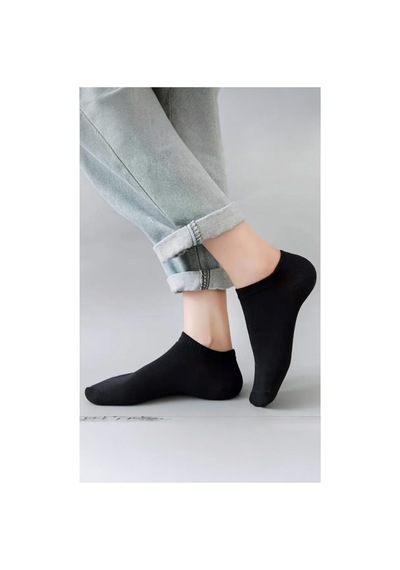 Hitit Socks Kadın 10 Çift Premium Kalite Yüksek Pamuklu Nefes Alan Patik Çorap Siyah-beyaz Siyah Beyaz