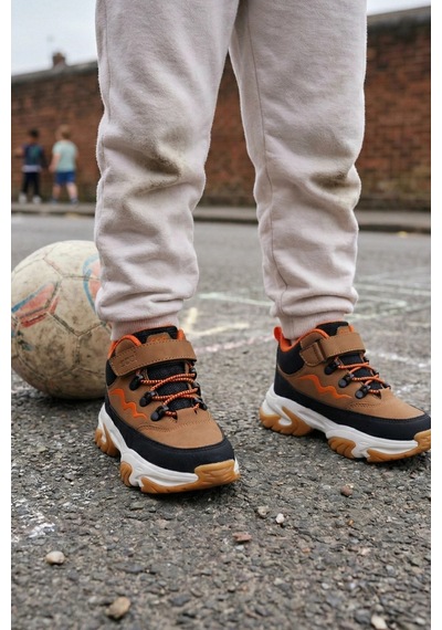 In Step Titan Mini - Cırt Cırtlı Dayanıklı Unisex Çocuk Spor Ayakkabı - Taba