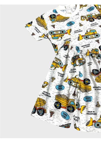 Aliş Kids Erkek Çocuk Pamuklu Beyaz Araba İş Makinesi Desenli Kısa Kollu Şortlu Yazlık Pijama Takımı Aliş Kids Erkek Çocuk Pamuklu Beyaz Araba İş Makinesi Desenli Kısa Kollu Şortlu Yazlık Pijama Takımı