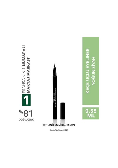 Keçe Uçlu Yoğun Siyah Eyeliner 0.55 Ml Uzun Kalıcı Akma Bulaşma Karşıtı Yüksek Pigmentli Vegan 05