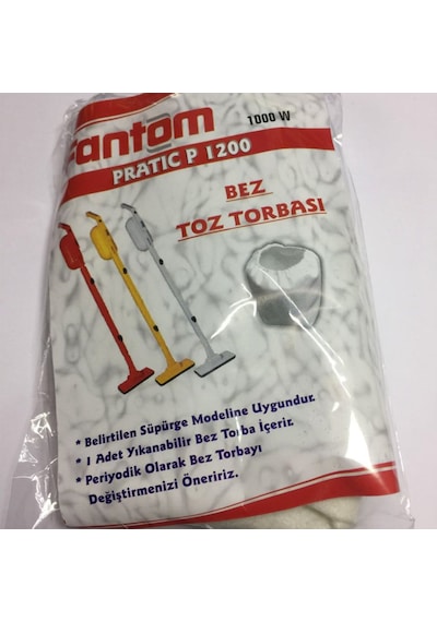 Fantom P1200 Pratik Dik Süpürge Bez Toz Torba - 5 Adet