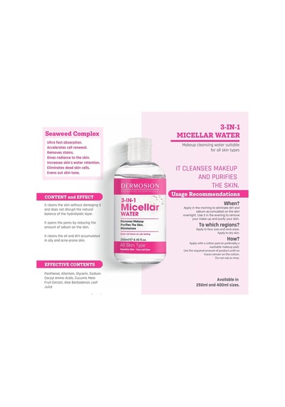 Tr Micellar Arındırıcı Ve Besleyici Makyaj Temizleme Suyu Yosun Ozlu 400ml