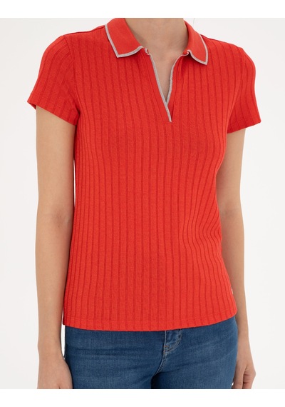 Pierre Cardin Kadın Nar Çiçeği Tişört 50288292-vr239 Nar Çiçeği