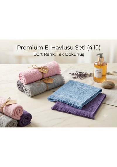 Pamuklu Mutfak Havlusu 4'lü Set 30x50 Cm El Ve Kurulama Havlusu Yumuşak Emici Çok Amaçlı Mavi