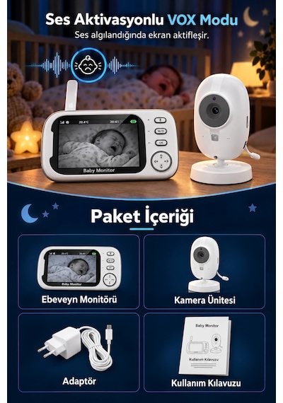 Harvox Bc-001 Bebek Kamerası Lcd Ekranlı Gece Görüşlü Bebek Telsizi Bebek Odası Kamerası Monitörü Beyaz Harvox Bc-001 Bebek Kamerası Lcd Ekranlı Gece Görüşlü Bebek Telsizi Bebek Odası Kamerası Monitörü Beyaz