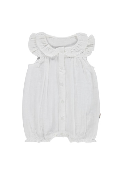 Civil Baby Kol Ve Yaka Fırfırlı 6-18 Ay Tulum - Beyaz