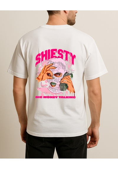 Hugo Boss Shiesty Baskılı T-shirt Beyaz