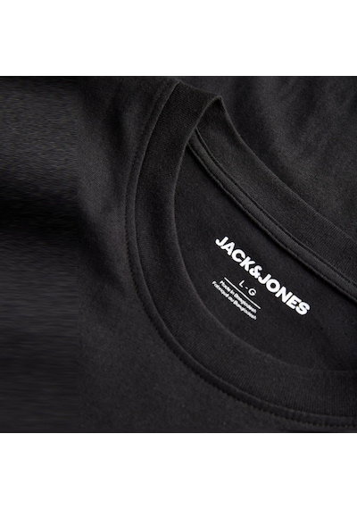 Jack & Jones Erkek Gögüs Baskili Bisiklet Yaka Tisört - Tom - 12298418 Siyah