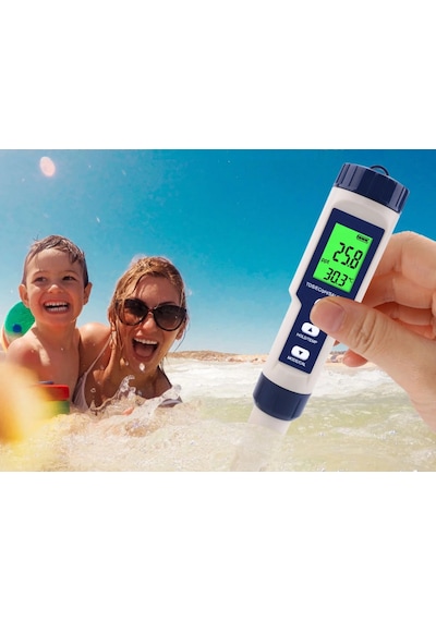 5in1 Dijital PH/TDS/EC/Tuzluluk/Sıcaklık Metre Işıklı Test Cihazı