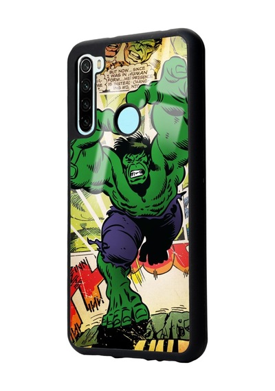 Xiaomi Redmi Note 8 Hulk Tasarımlı Glossy Telefon Kılıfı Siyah