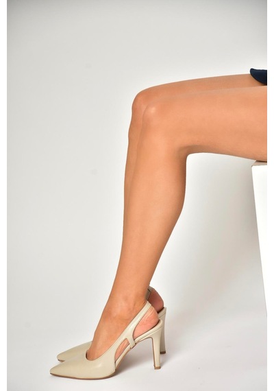 Fox Shoes U404589409 Bej İnce Topuklu Kadın Ayakkabı Bej