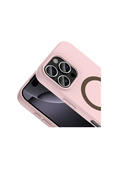iPhone 16 Pro Max Kılıf M-safe Şarj Özellikli Zore Aris Silikon Kapak - Açık Pembe AÇIK PEMBE