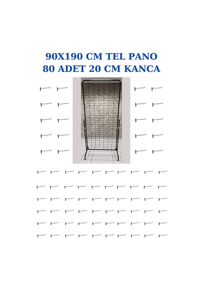 Manken İstanbul Tel Pano Standı ve 80 Adet Kanca