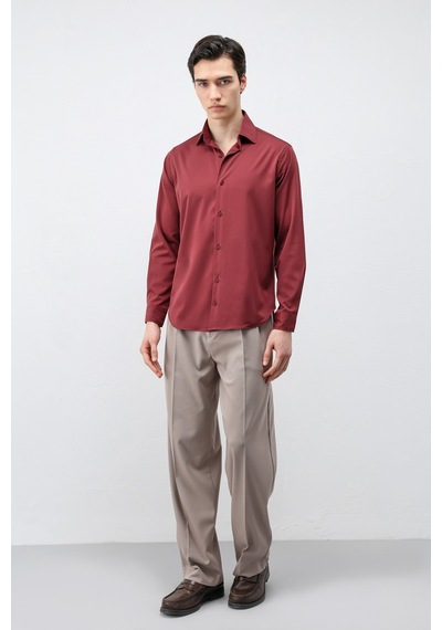 Antioch Comfort Slim Erkek Gömlek Bordo
