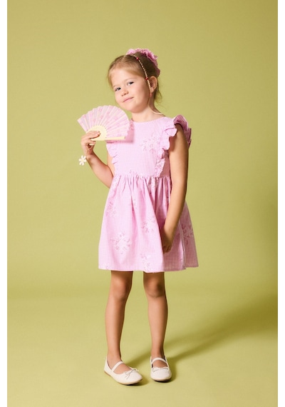 Defacto %100 Pamuk Kolsuz Poplin Pembe Elbise Kız Bebek H9619a526hspn171 Pembe-pn171