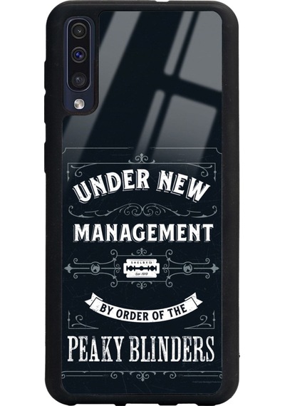 Samsung Uyumlu A50 Peaky Blinders Management Tasarımlı Glossy Telefon Kılıfı Siyah