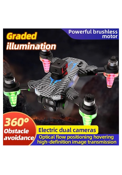 C19s Hd Dual 360 Kamera Katlanabilir Çantalı Drone Seti Karbon