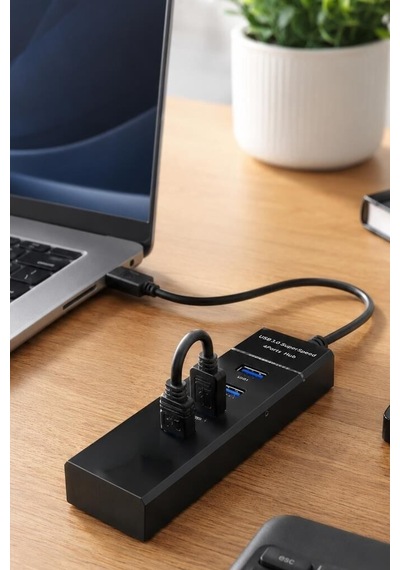 Premium Usb Hub 4 Port Çoklayıcı 3.0 Çoğaltıcı Yd32 Siyah Aparat Donanım Masaüstü