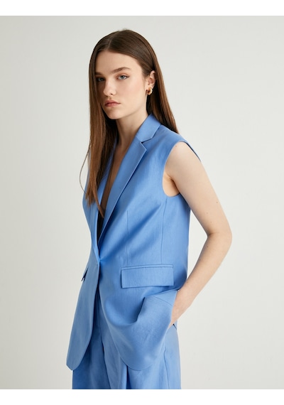 Koton Koton X Melis Ağazat - Blazer Yelek Kruvaze Ters Yaka Düğmeli Astarlı Tensel Kumaş Mavi 4sak20096pw Mavi Koton Koton X Melis Ağazat - Blazer Yelek Kruvaze Ters Yaka Düğmeli Astarlı Tensel Kumaş Mavi 4sak20096pw Mavi