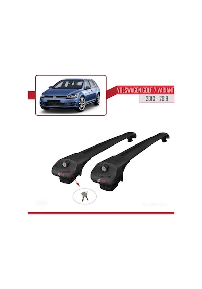 Volkswagen Golf 7 Varıant 2013-2019 Arası İle Uyumlu Ace-1 Ara Atkı Tavan Barı Siyah