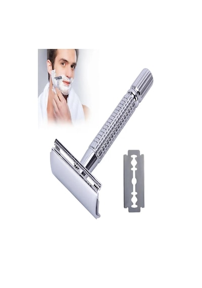 Rimei Razor Paslanmaz Çelik Geleneksel Tıraş Aleti Manuel Tıraş Makinesi 10 Yaprak Jilet Hediyeli