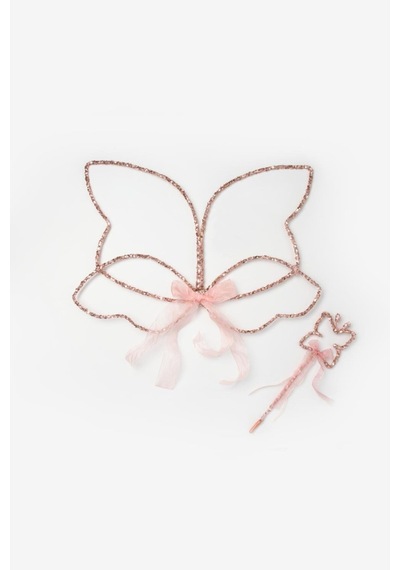 Le Mabelle Rose Pullu 2'li Kelebek Kanat Asa Set Rose