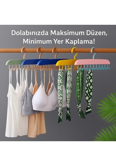 Kancalı Ve Yapışkanlı Dolap Askısı Özel Seri 1 Adet Plastik Çok Renkli Cn Diğer
