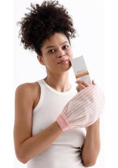 Premium Ekru Zebra Banyo Duş Kesesi Peeling Eldiveni%100 Floş Ipek Normal Ciltler Için Açık Ahşap