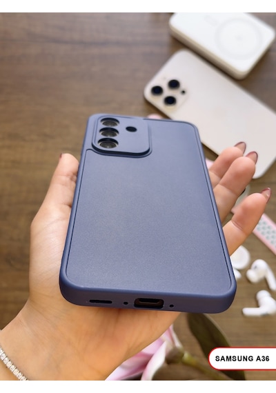 Samsung Galaxy A36 Uyumlu Kamera Korumalı Darbeye Dayanıklı Renk Atmayan Keep Silikon Kılıf Lacivert