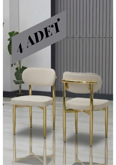 Polo Sandalye Gold Ayak 4 Adet Krem Krem