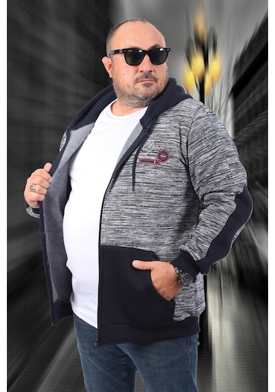 Moc Grande Mocgrande Büyük Beden Erkek Sweat The Frontier 22726 Lacıvert Lacivert