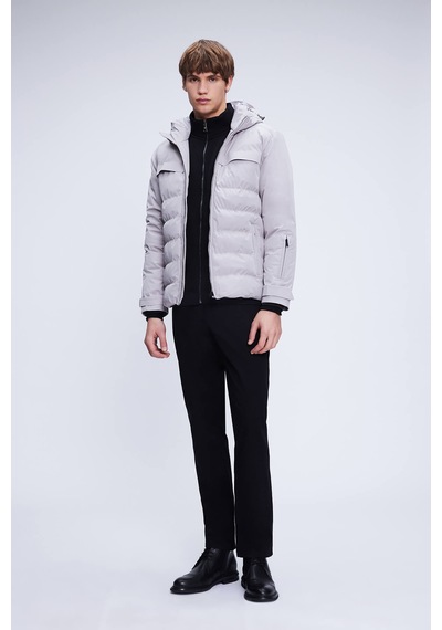 Hatemoğlu Taş Regular Fit Hakim Yaka Kapüşonlu Kaban 22191024a002 Taş Taş