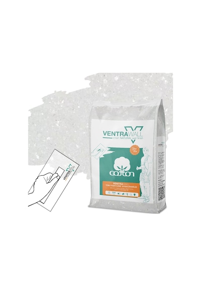 Ventrawall - Beyaz Duvar Kağıdı Ve Pamuk Sıva - W01 - 5 Kg