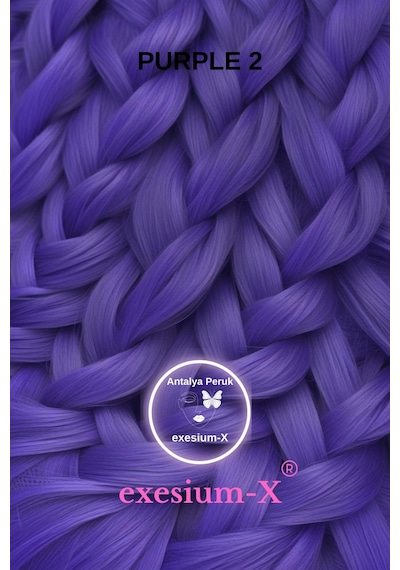 X-pression Afrika Örgüsü Ve Rasta Için Sentetik Saç 100gr-purple2 Orta Mor