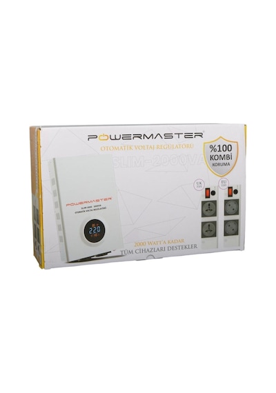 Powermaster Slim-2000 Otomatik Voltaj Regülatörü 2000va Kombi Regülatörü