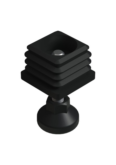Cateksss 40x40 Mm Kademeli Plastik Rotil Ayak M10 - Profil Ayağı Tezgah Ayarlı Ayak Siyah - 46 Lı Paket