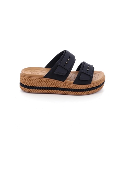 Crocs Brooklyn Woven Buckle Kadın Terlik 209978-001 Siyah